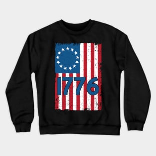 1776 Betsy Ross 4th Of July American Flag Crewneck Sweatshirt